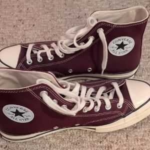 Converse Maroon High Tops with White Accents